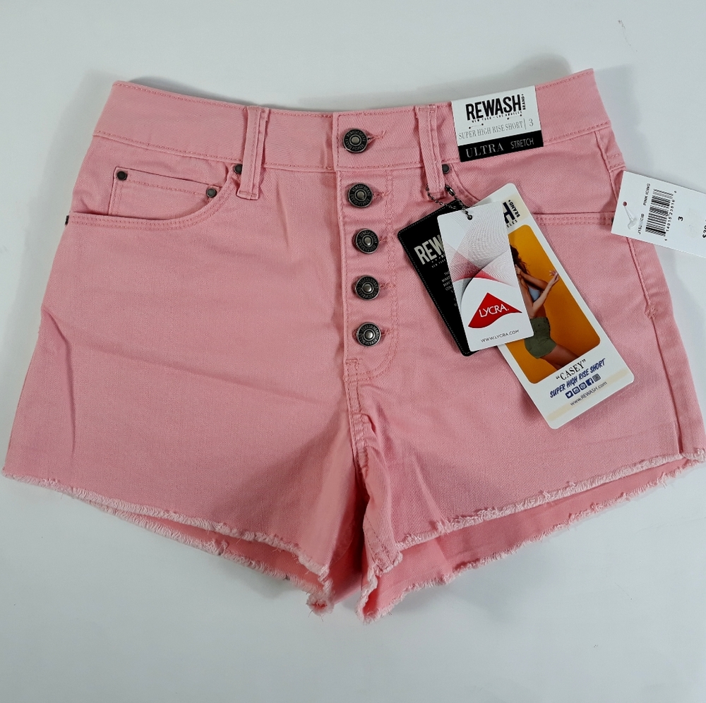 Rewash Casey Super High Rise Shorts Ultra Stretch pink Size 3 / Waist 26 in - Picture 3 of 6